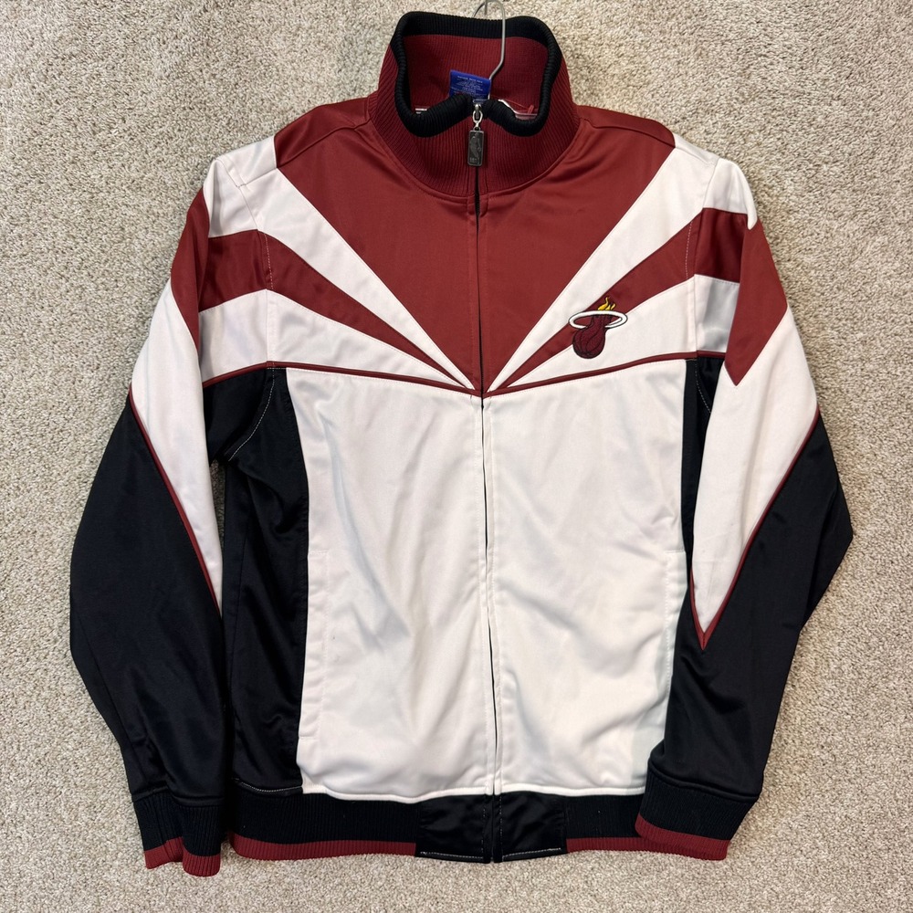 Miami Heat Track Jacket Mens M Red White NBA Basketball UNK Blue Label EUC